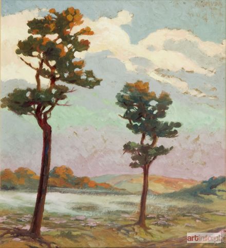 ŻMUDA Alfred | Pejzaż z drzewami, 1940 r.