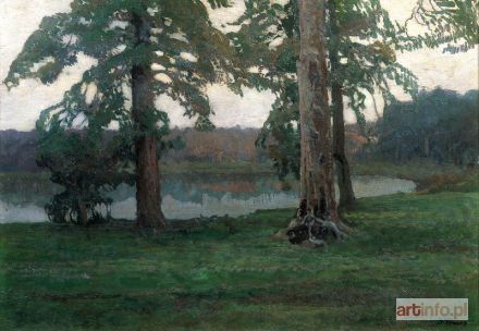 TRUSZ Iwan | Stare świerki nad wodą, ok. 1900