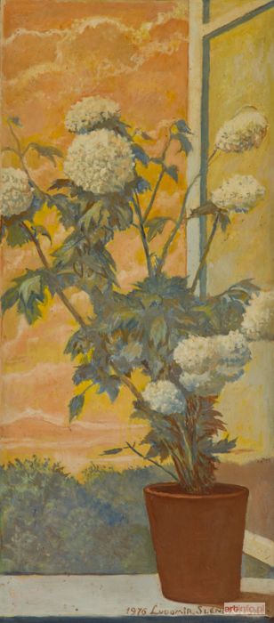 ŚLENDZIŃSKI Ludomir | Chryzantemy w doniczce, 1976 r.