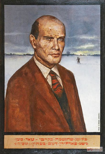 DUDA-GRACZ Jerzy | Portret mężczyzny na tle pejzażu, 1968 r