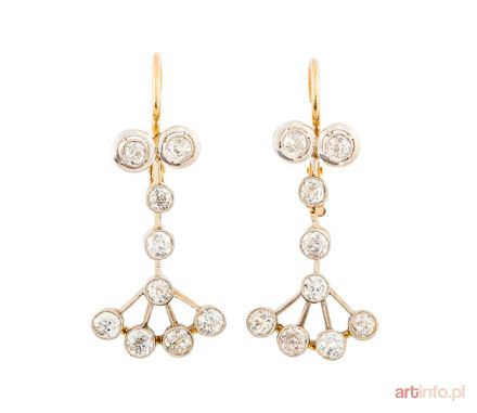 Kolczyki z brylantami, 1 poł. XX w.