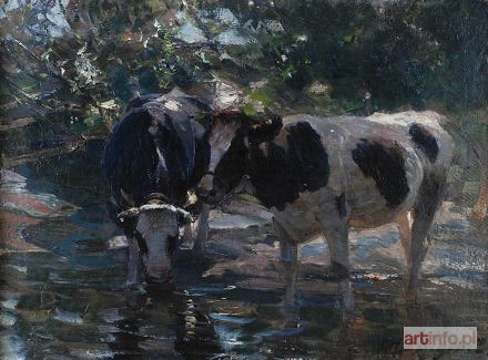 ZÜGEL Heinrich Johann von | Krowy u wodopoju, 1912