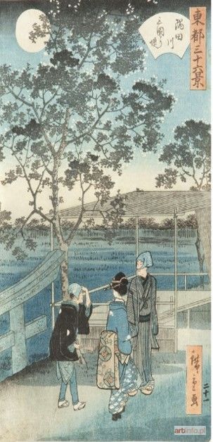 HIROSHIGE Utagawa II | Widok rzeki Sumidy w Mineguri