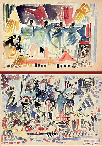 ŚLIWIŃSKI Jan | Para akwarel, 1956