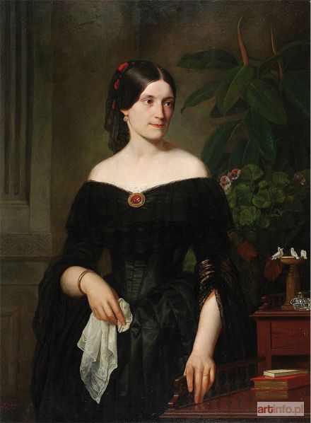 SCHMIDT Adolf | Portret młodej damy w czarnej sukni, 1847