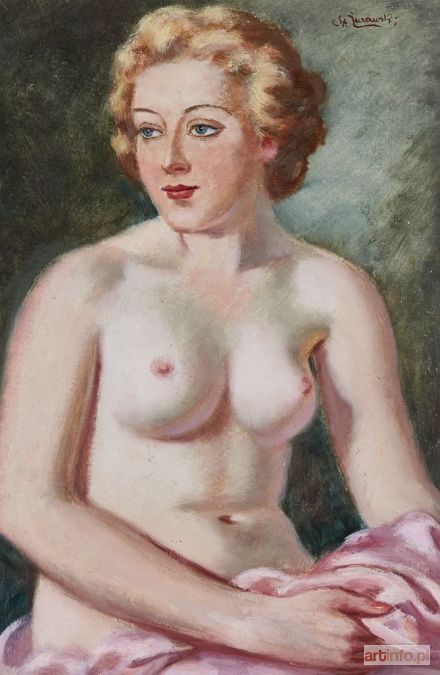 ŻURAWSKI Stanisław | PÓŁAKT Z RÓŻOWĄ DRAPERIĄ