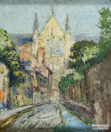 TERLIKOWSKI Włodzimierz | Pejzaż z katedrą, 1947 r.