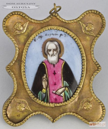 IKONKA, ŚW. SERGIUSZ Z RADONEŻA, Rosja, pocz, XX w.