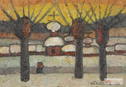 KOZŁOWSKI Władysław | Pejzaż z kościołem,1974