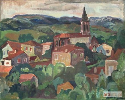 EPSTEIN Henryk (Chaim) | VILLAGE AVEC EGLISE, ok. 1920