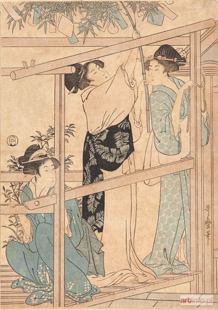 UTAMARO Kitagawa | Młode kobiety z lampionami na werandzie