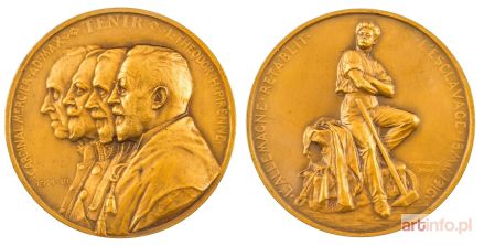 DEVREESE Godefroid | MEDAL, KARDYNAŁ MERCIER, ADOLPHE MAX, LÉON THEODOR HENRI PIRENNE, 1923