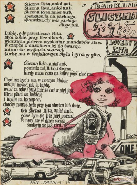 SAWKA Jan | Śliczna Rita, ilustracja satyryczna do czasopisma Szpilki, 1975 r.