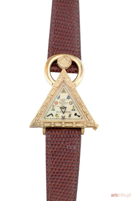 Zegarek naręczny, masoński, Waltham, Stany Zjednoczone, l. 60. XX w.