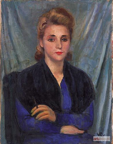 WEISS Wojciech | PORTRET KOBIETY W SZAFIROWEJ SUKNI, 1945