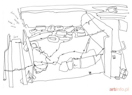 KAKHIDZE Alevtina | Bez tytułu, z serii: `A barricade drawn from spot, Kiev`, 2014 r.