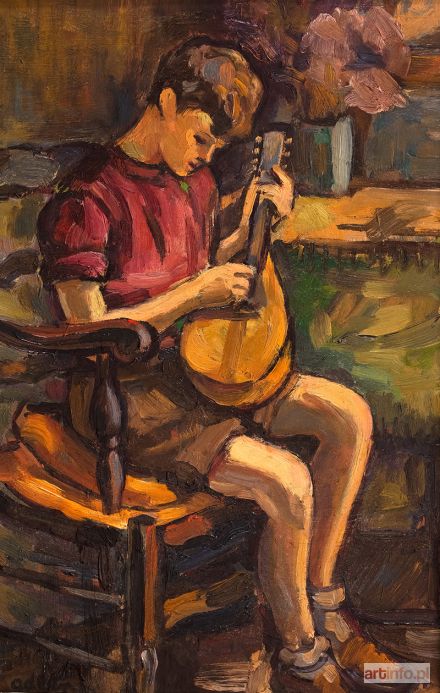 ADLEN Michel | Młody chłopiec grający na mandolinie, 1948 r.