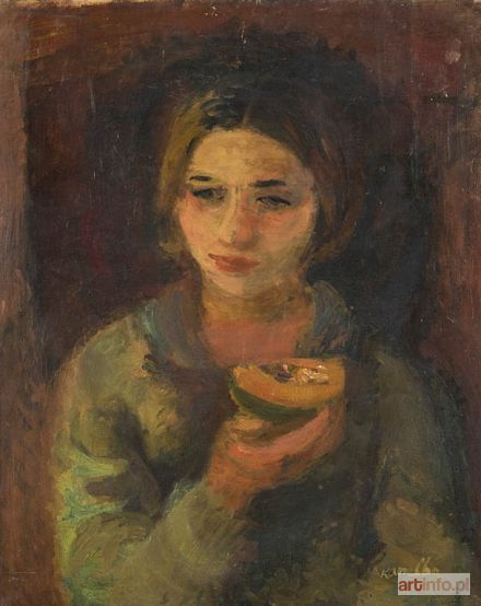 KANELBA (Kanelbaum) Rajmund | JEUNE FILLE DEGUSTANT UN MELON, ok. 1920