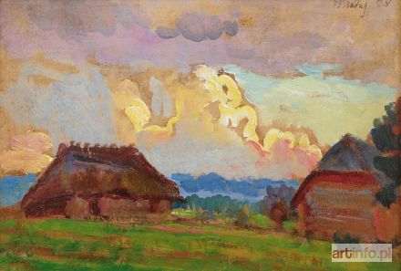 PAUTSCH Fryderyk | Pejzaż z wiejskimi chatami, 1928