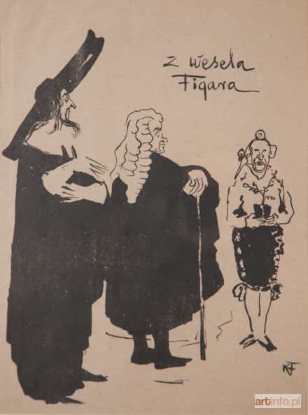 FRYCZ Karol | Marian Jednowski, Adolf Walewski i Leon Stępowski w sztuce Piotra Augustyna Carona Beaumarchais Wesele Figara, 1904 r.