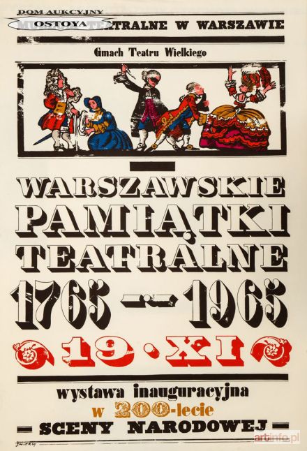 ŚWIERZY Waldemar | Plakat wystawy WARSZAWSKIE PAMIĄTKI TEATRALNE, 1966