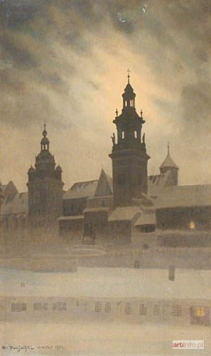 FABIJAŃSKI Stanisław Ignacy Poraj | Wawel o zmierzchu, 1922