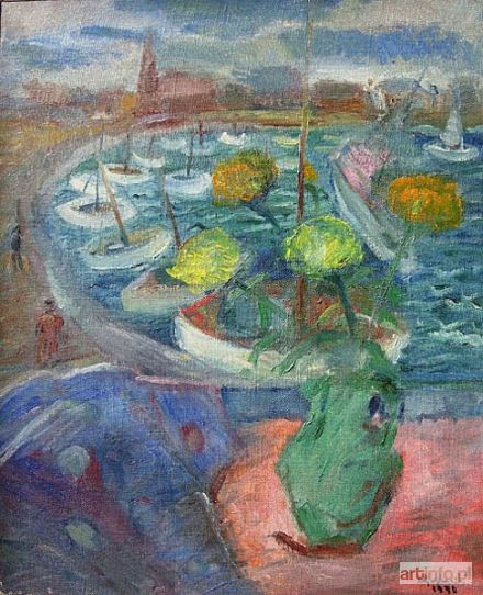 GOSTWICKI Zbigniew | Widok na port z kutrami (1950)