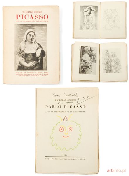 PICASSO Pablo | Książka z reprodukcjami prac Pabla Picassa z rysunkiem i dedykacją artysty dla Kazimierza Józefa Zielenkiewicza, data wyd. 1924