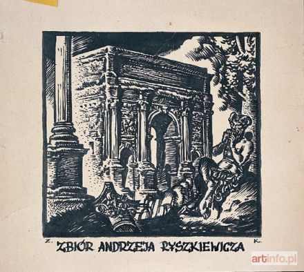 KAMIŃSKI Zygmunt | RUINY STAROŻYTNE Z PANEM GRAJĄCYM NA FLETNI