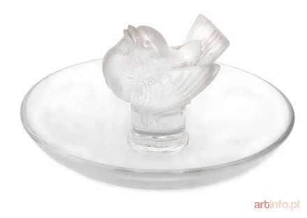 Miseczka z figurką ptaszka, Rene Lalique, Francja, 2 poł. XX w.