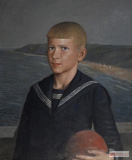 NAWROCKI Bolesław | Portret chłopca z piłką, 1937