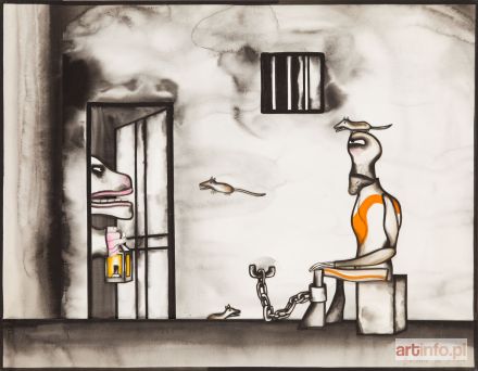 LENICA Jan | Bordure en prison, ilustracja do Ubu et la grande Gidouille, około 1976 r.