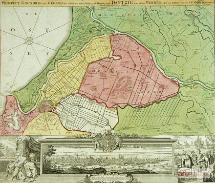 HOMANN Johann Baptist | Mapa i widok Gdańska