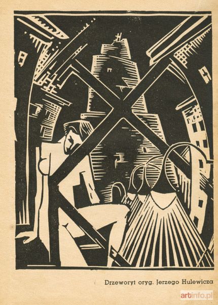 HULEWICZ Jerzy | Kobiecy akt i architektura na tle Wieży Babel (ilustracja do Góry Oxymoronu, 1936)