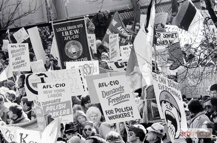 MALINOWSKI Zygmunt | Manifestacja zorganizowana przez związki zawodowe AFL - CIO, 19 XII 1981