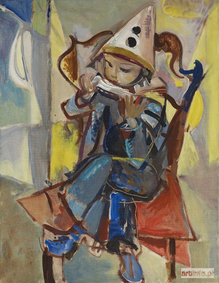 KLIMEK Ludwik | Pierrot z harmonijką, 1954 r.