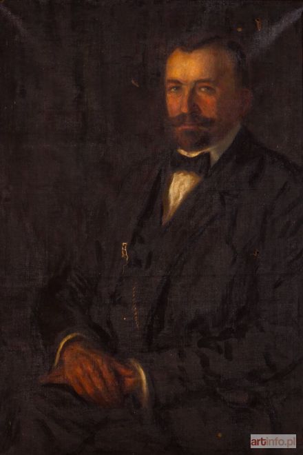 MALARZ nierozpoznany | PORTRET MĘŻCZYZNY W CZARNYM STROJU, 1916