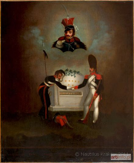 GRENIER Francois | Żołnierze Starej Gwardii przy grobie księcia Józefa Poniatowskiego, 1818