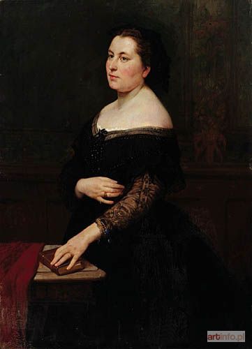 WIEGMANN Marie | PORTRET KOBIETY Z MODLITEWNIKIEM 1864 r.