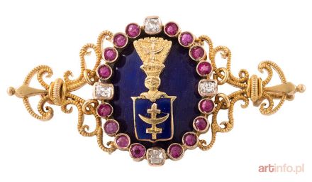 Broszka z herbem Trzaska, 2 poł. XIX w.