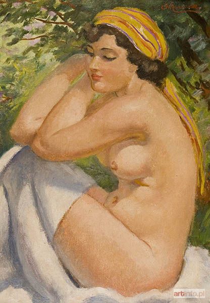 ŻURAWSKI Stanisław | AKT KOBIETY W ŻÓŁTEJ CHUSTCE