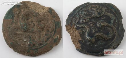 PARA OZDÓB ARCHITEKTONICZNYCH ZE SMOKAMI, Chiny, XVIII w.