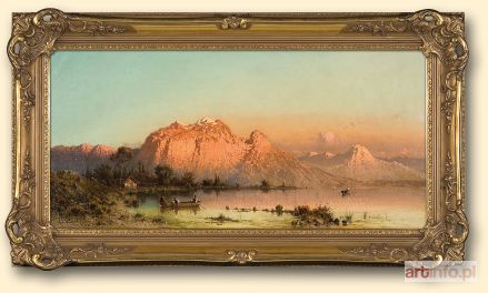 ŚWIESZEWSKI Aleksander | ZACHÓD SŁOŃCA NAD LAGO DI ARONZO, ok. 1880