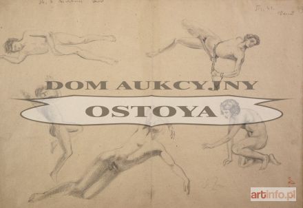 ŻURAWSKI Stanisław | SZKICE AKTÓW WG VERNETA, DAVIDA i GÉRÔME’A, ok. 1912