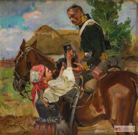 KOSSAK Wojciech | Ułan i dziewczyna , 1907 r.