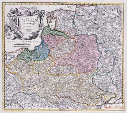 HOMANN Johann Baptist | REGNI POLONIAE MAGNIQUE DUCATUS, LITHUANIAE..., Norymberga (1739)