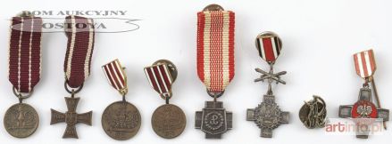 ZESTAW MINIATUR MEDALI, 8 sztuk