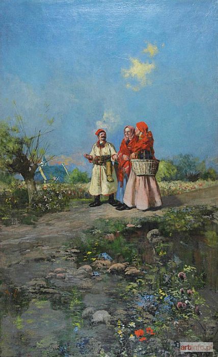 STASIAK Ludwik | Spotkanie na wiejskiej drodze, ok. 1910