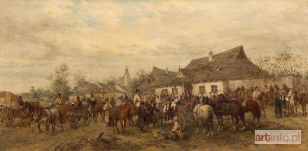 GĘDŁEK Ludwik | Koński targ na przedmieściach, 1881