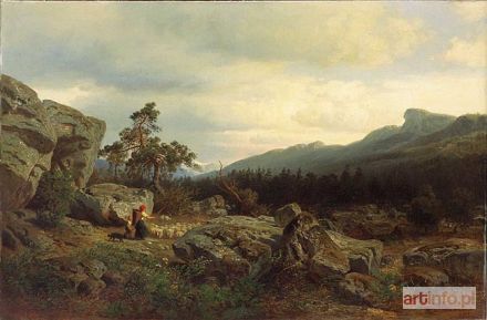 NABERT Julius August Wilhelm | PEJZAŻ GÓRSKI, 1862